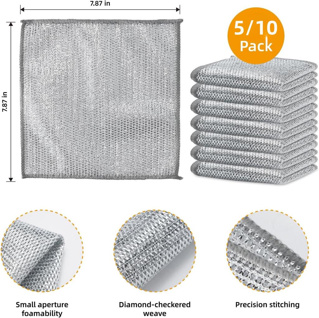 Multipurpose Wire Miracle Cleaning Cloths Dishwashing Rags for Wet and Dry Kitchen Cleaning Cloth KHXYXY0001