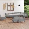 Day and Night - Day and Night Garden Furniture Set 10 Pieces Solid Gray Pine Wood