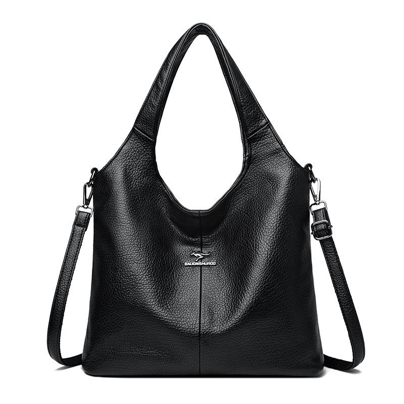 

Сумка женская Wind сумка подмышку 2025 новая мода однотонная ПУ сумочка ретро сумка для мамы сумка через плечо чёрный