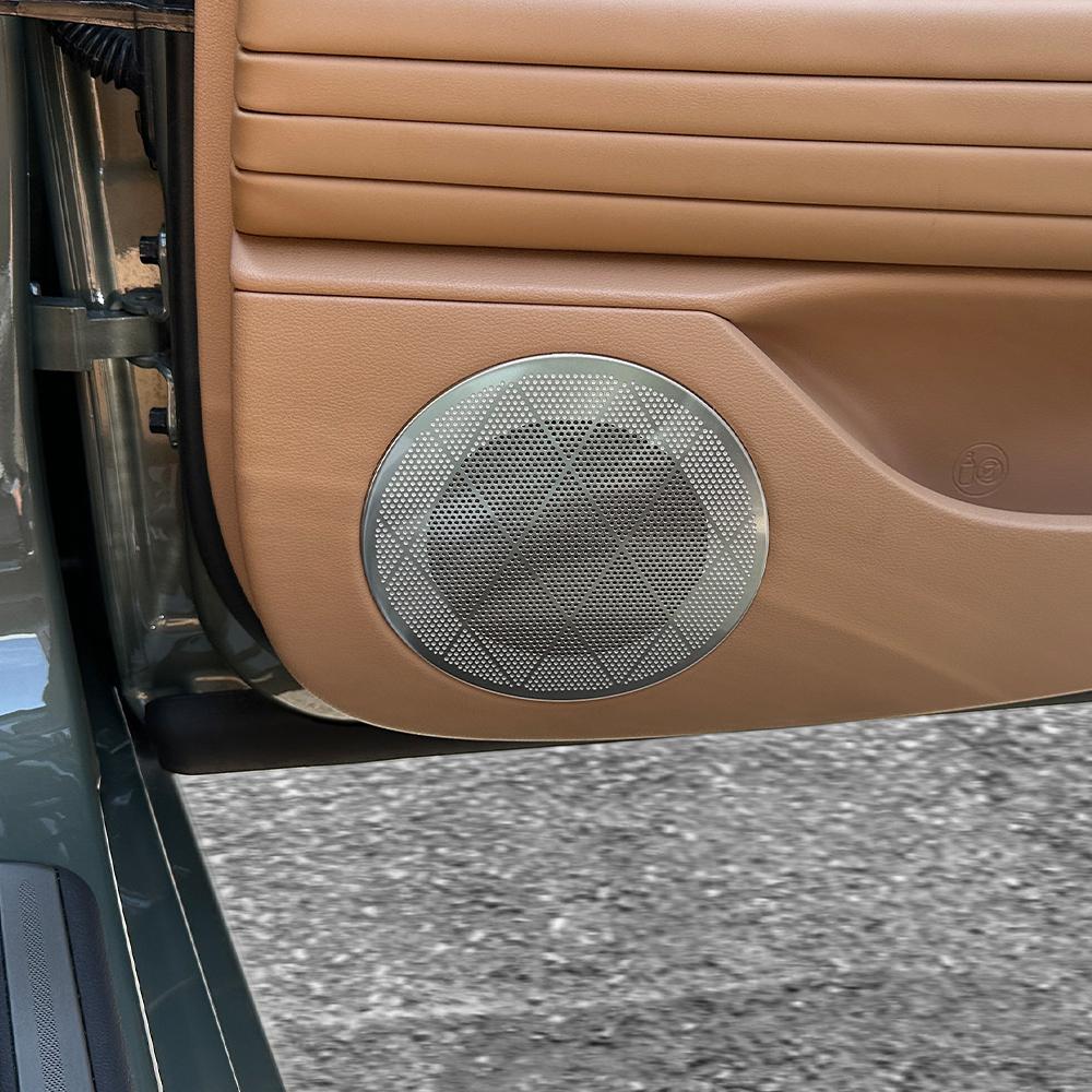 For Genesis GV70 2026-2026 4PCS Stainless Steel Silver Car Door Speaker Decoration Cover Trim Car Accessories LHD/RHD