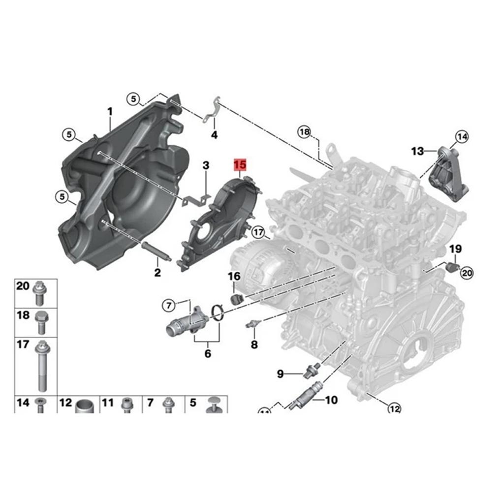 Timing Gear Box Cover for F20 F22 F23 F30 F45 F55 2014-2021 11148512597 Aluminum Engine Camshaft Timing Chain Cover
