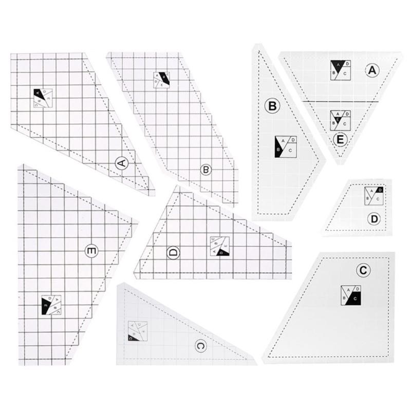 3/4/5Pcs Acrylic Quilting Rulers for Accurate Sewing and Fabric Cutting Measuring Quilting Patchwork Ruler Sewing Tool