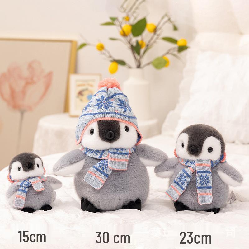 Penguin Brother & Sister Bib Plush Toy - Kid's Comfort Doll & Gift Pillow