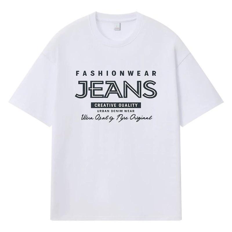 2026 Fashionwear Jeans Printed Graphic Street Trend Y2k Harajuku 100% Cotton T Shirt Casual Oversized Men's T-shirt