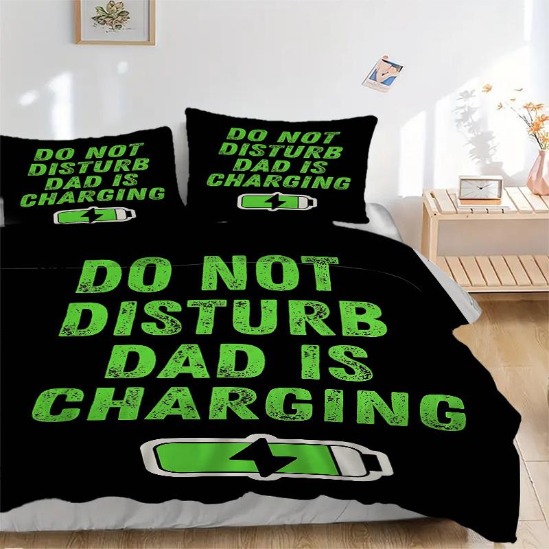 3pcs Do Not Disturb Print Cover Set Ultra Soft, Breathable