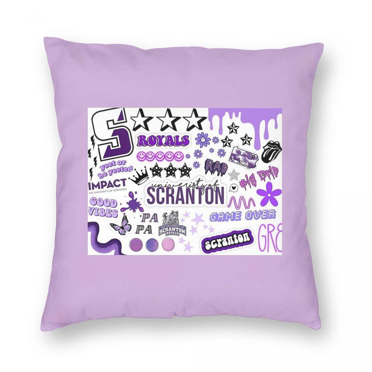 University Of Scranton Collage Pillowcase Polyester Linen Velvet Pattern Zip Decor Sofa Seater Cushion Cover 45x45 30x30cm