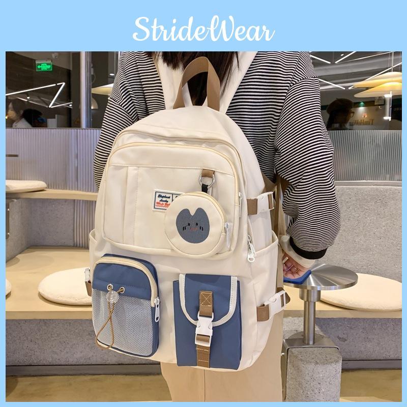 Backpack Nylon Student Girl School Bag With Laptop Pocket For Casual Daily Wear