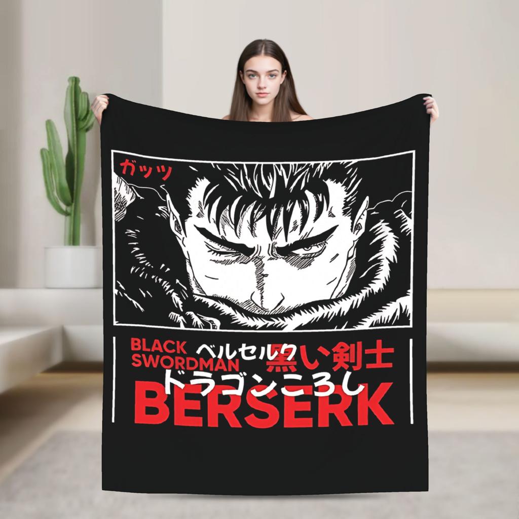 Berserk The Black Swordsman Blankets Quality Soft Warm Throw Blanket Winter Kids Adult Bedroom Print Bedspread