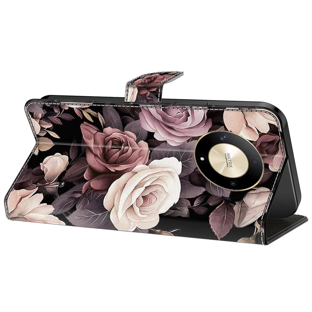 For Honor Magic6 Lite 5G/X50 5G/X9b 5G Pattern Printing Leather Case Card/Cash Slots Phone Cover