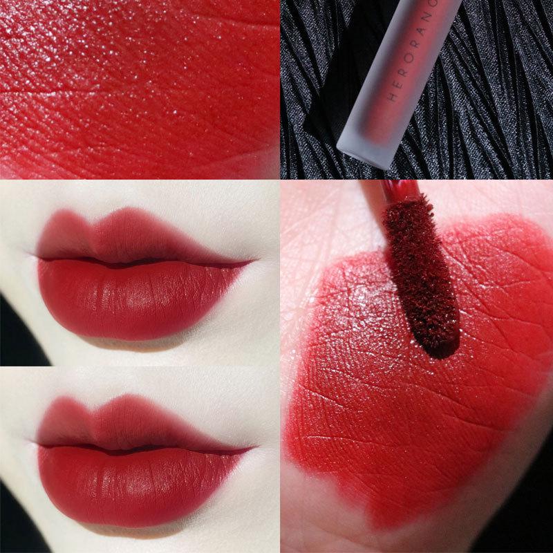 HERORANGE Twilight Milkshake Velvet Air Matte Lip Glaze: Non-Stick, Whitening, Student-Friendly Lip Mud