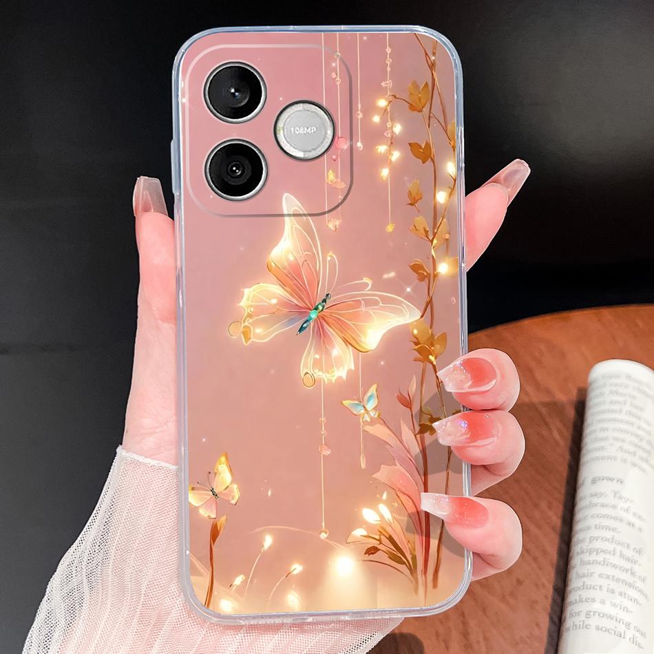 Phone Case For Honor 600 Lite 500 Smart 5G Cute Fish Bubble Phone Cover Soft Transparent Silicone Anti Slip Lightweight Funda