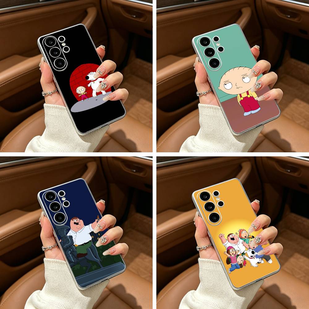 Family Cute G-Guys Phone Case For Samsung S25,S24,S21,S22,S23,S30,Ultra,S20,Plus,Fe,Lite Transparent Cover