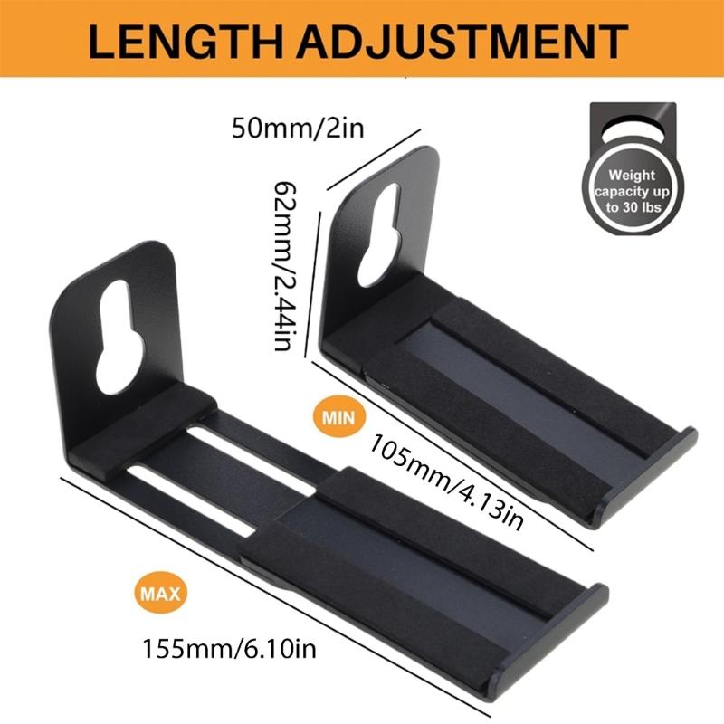 Justerbart djup Väggfäste Soundbar Högtalarfästen, Universell Passform, Högtalarstativ Flytande Fäste Håller Upp Till 30lbs