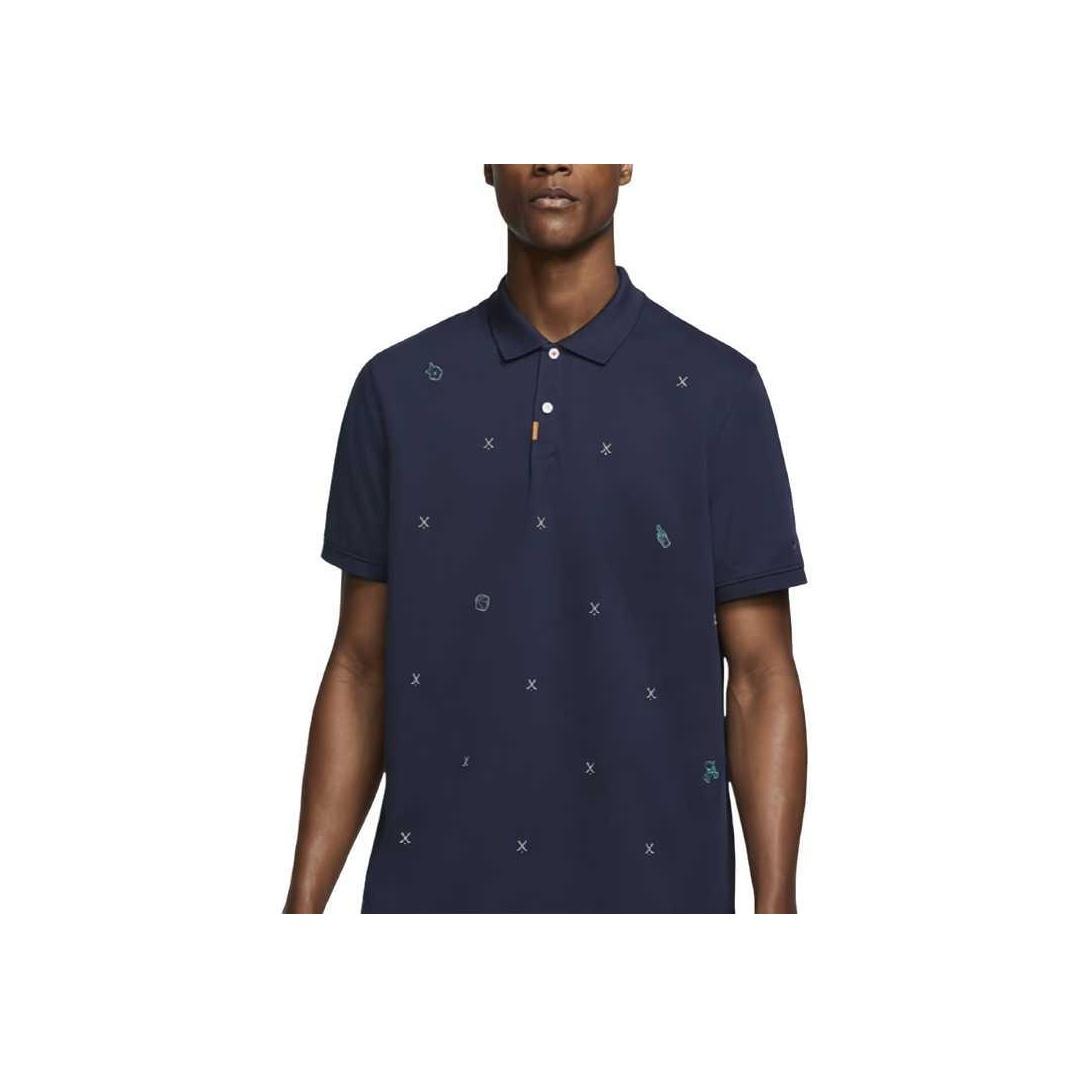 

Nike Fashion Loose Comfortable Trendy All-Match Printed Short Sleeve Polo Shirt Men tops Blue CI9783-451 2XL