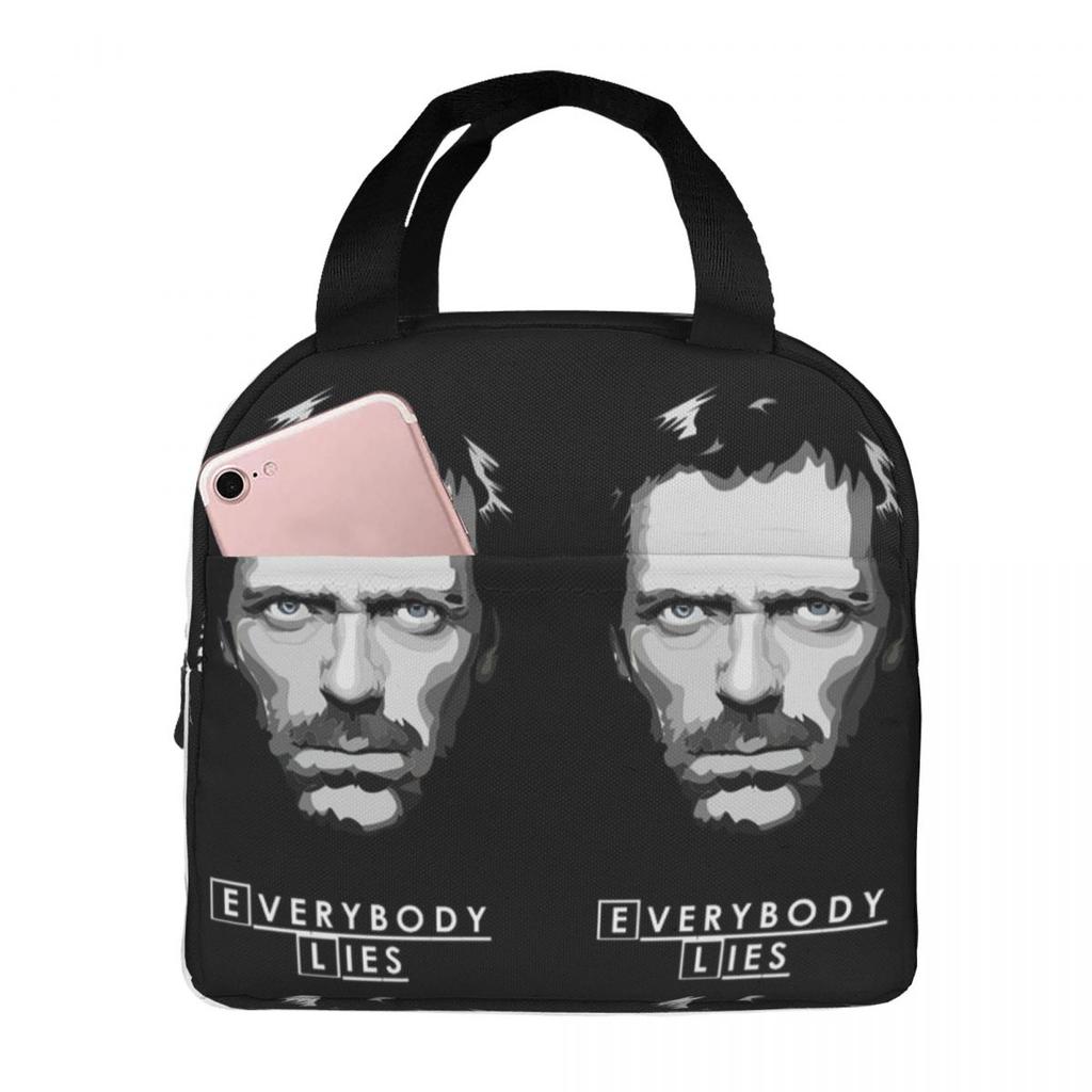 House MD Everybody Lies Insulated Lunch Bag for Kids School Cooler Thermal Food Box Tote Leakproof Lunch Boxes Container