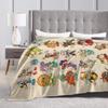 Cupheads & Mugmans Blanket Cartoon Soft Warm Print Plush Bedding Throws For Students Couch Bed Flannel Bedspread Bed Cover
