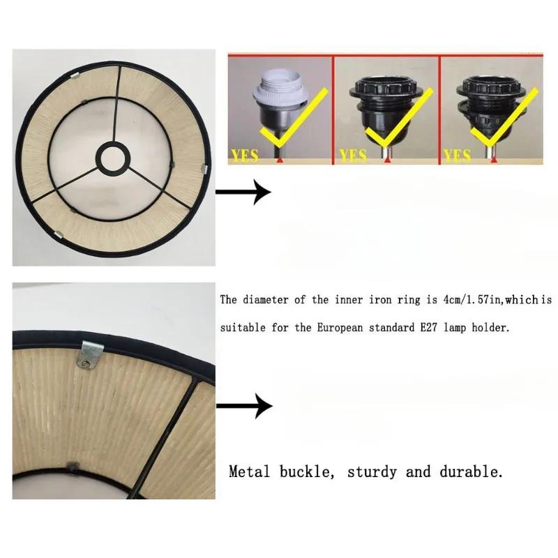 Nordic 30cm LampShades Vintage Bamboo Lamp Cover Floral Birds Pattern Table Floor Lamps Pendant Light Cafe Home Homestay Decor