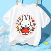 Miffys T-shirt Short Sleeve Pullover T-shirts Colorful Cartoon Rabbit Tops Casual Tshirt Comfy Children Clothing Boys Girls Tees