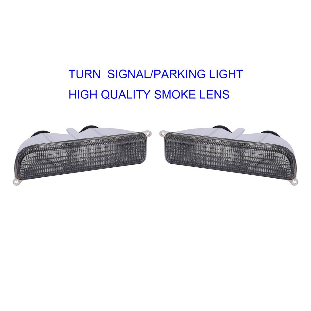 Fits for Jeep 97-01 XJ Signal Lights - COMBO Smoke Bumper Turn Signal (Left + Right) Crystal