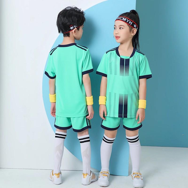 Kids Soccer Jersey Set Short Sleeve Team Uniform Boys Girls Kindergarten School Sports Performance