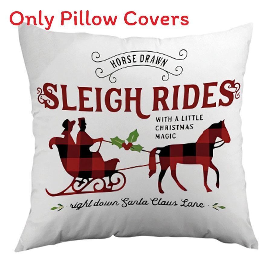 Christmas Decor Pillow Cover With Plush Material For Living Room Festive Decor