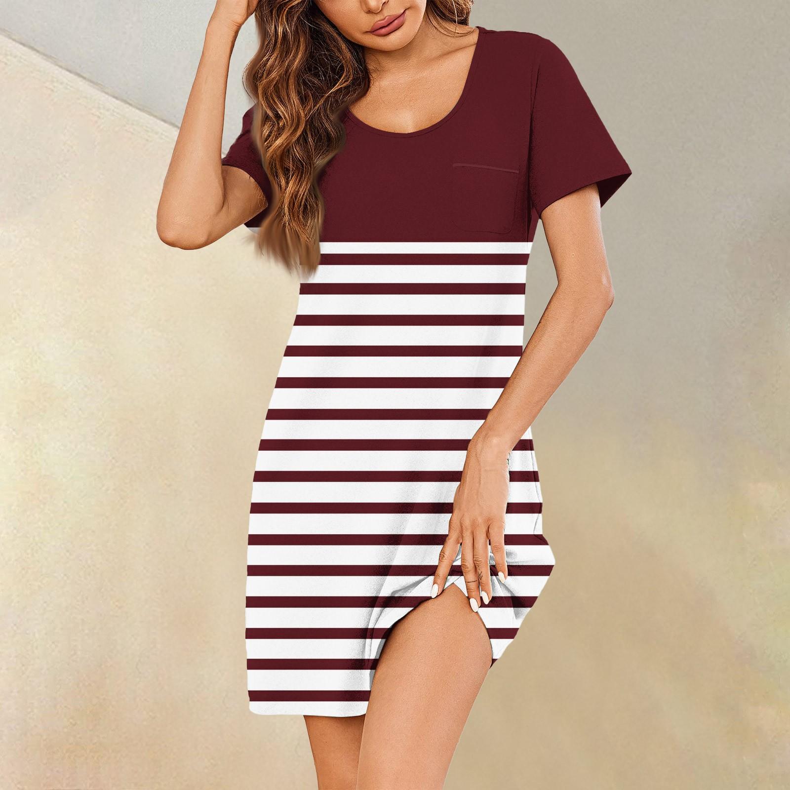 

Женские летние платья с коротким рукавом, льняные повседневные футболки, пляжные платья-миди, сарафаны с карманами XXL винный