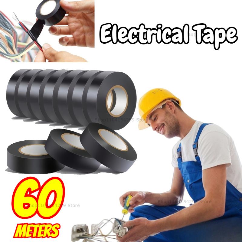 Black Electrical tape Insulation Tape Flame Retardant Strong Adhesive Wire Harness Tapes for Electrical Wiring Waterproof Tape