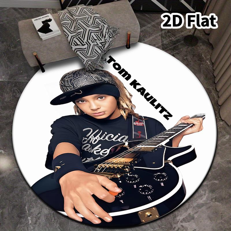 Tokio Hoteltom Kaulitz Round Area Rug Carpet Rug For Living Room Bedroom Sofa Playroom Decor Nonslip Floor Mat