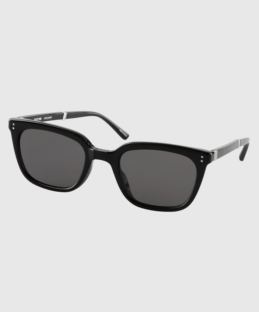 Tuditeo Arc Unisex Oversized Square Retro Foldable Sunglasses C1 Black