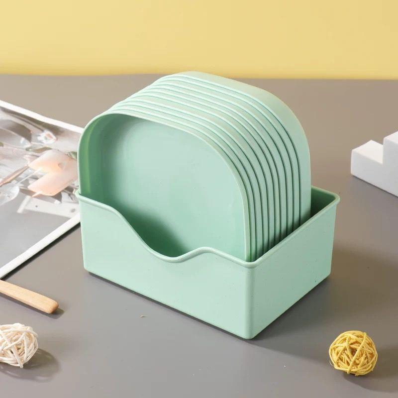 

Dining Table Trash Tray,spitting Bones, Snack Small Plate With Base, Creative Plastic Vegetable Plate ONE SIZE