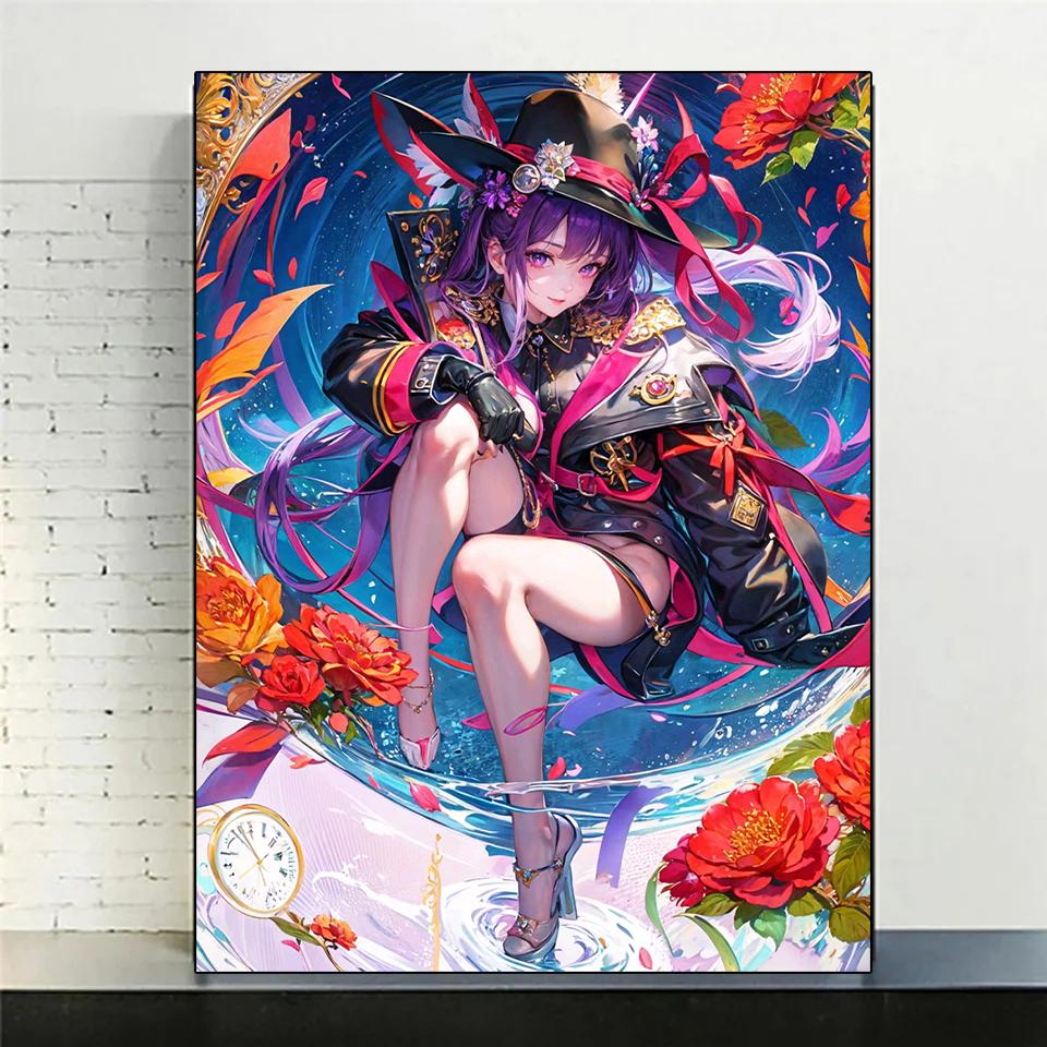 New Japan Anime 5D DIY Diamond Painting Mosaic Embroidery Cartoon Girl Diamond Cross Embroidery Home Decoration Gift