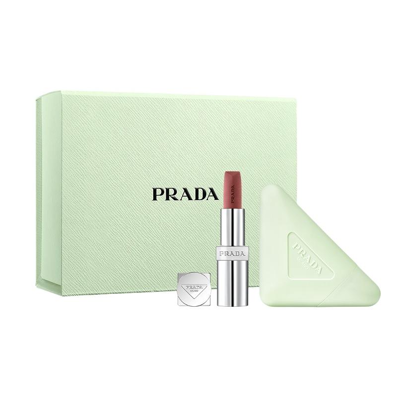 Набор макияжа Prada Бальзам для губ + крем для рук подарочный набор в коробке, легко наносится, Крем для рук Papi + банан Набор из двух предметов: #B107 натуральный коричневый 3,8 г + крем для рук 50 мл коричневый