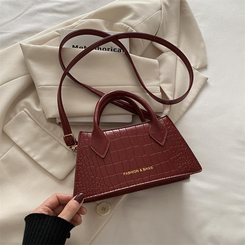 Chic Faux Leather Handbag for Women Minimalist Simple Style Shoulder Crossbody Bag