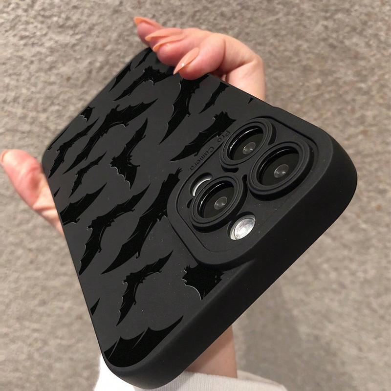 With Bat Print Silicone Phone Case For Samsung Galaxy S26 A56 A55 A54 A53 A36 A35 A34 5G S25 S24 S23 S22 Ultra Plus S21 FE Cover