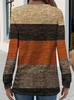 2024 High-Quality Color Block V-Neck Long Sleeve T-Shirt