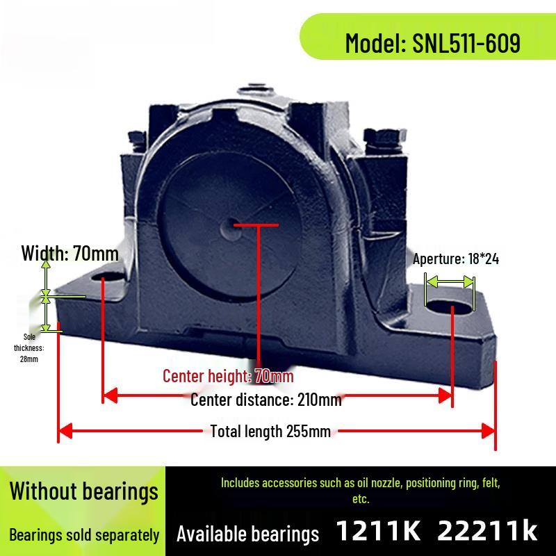 

Rongyu SNL511-609 Heavy-Duty Cast Iron Bearing Housing