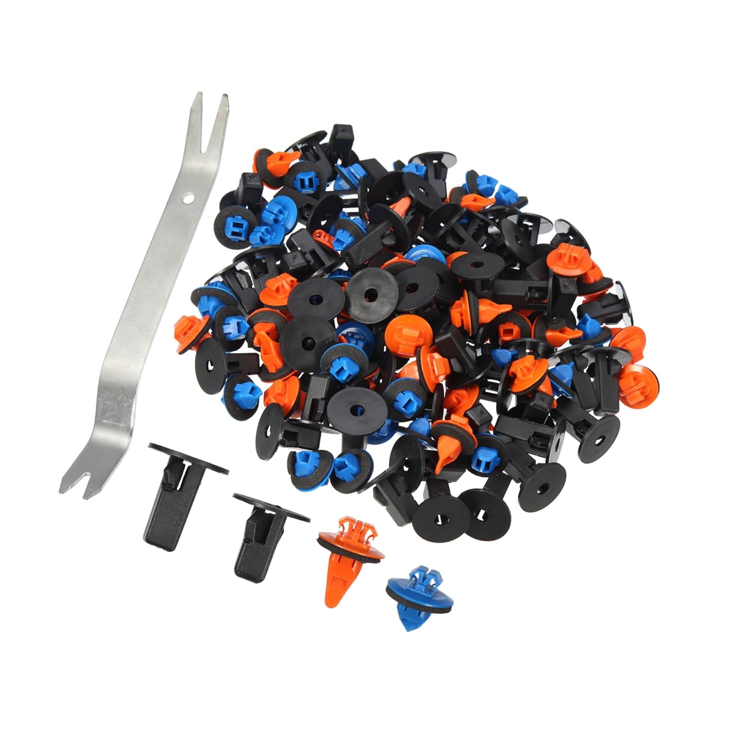 Motoforti Retainer Fastener Clip Rivet Kit Bumper Fender Door Panel Fender Flare Clips Fit for Toyota 4Runner - Pack of 121 Black Long-Lasting