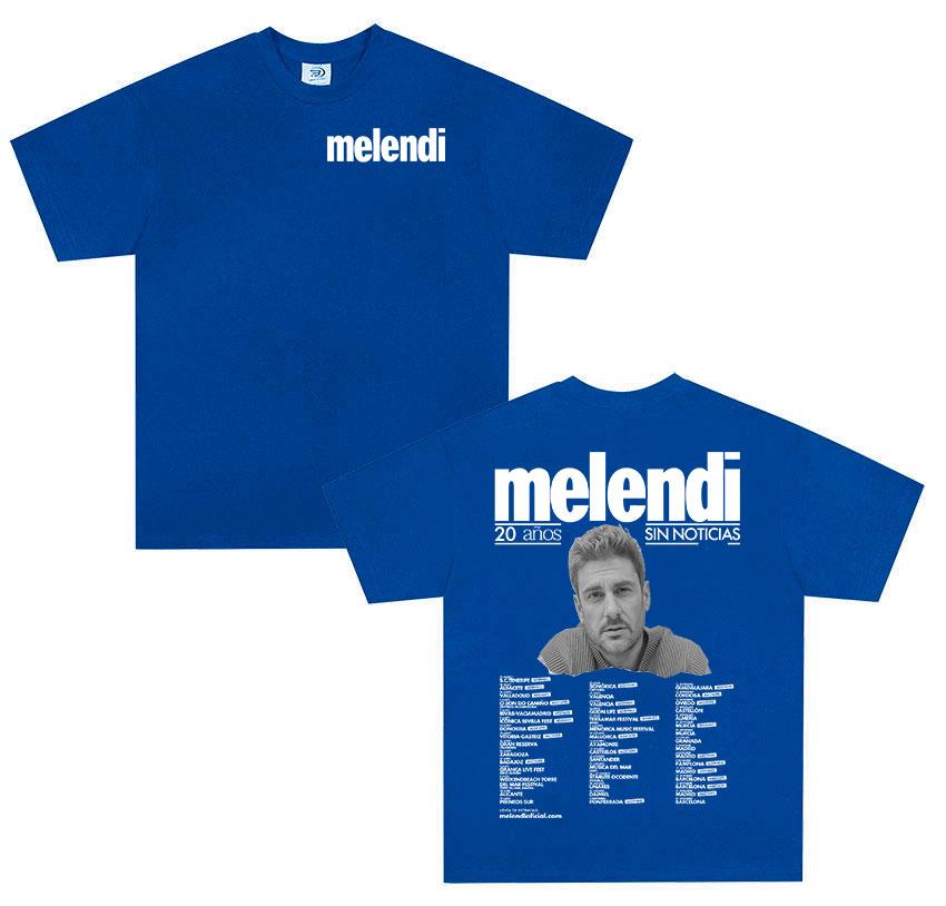 Rapper Melendi Tour Album 2025 Merch T Shirts Men Casual Oversized Cotton Tshirt Vintage High Quality Print Tshirts Streetwear