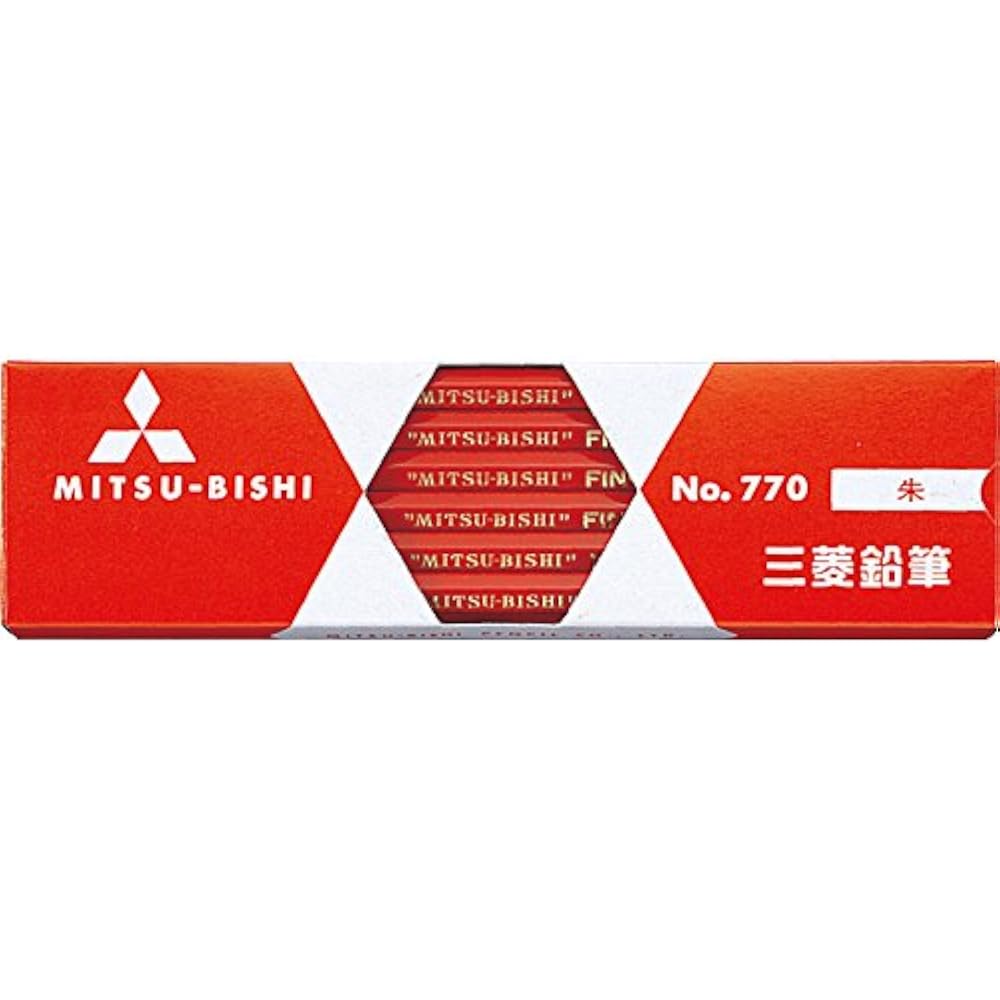 Mitsubishi Pencil Colored Pencils Hexagon 770 12pcs Vermilion K770