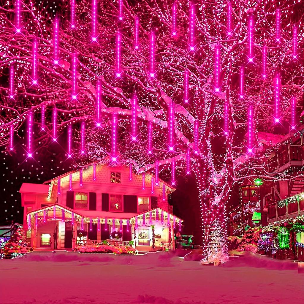 Christmas Outdoor Meteor Shower Lights, Outdoor Garden Lights, Snow Meteor Shower Lights, LED Decorations Suitable for Trees