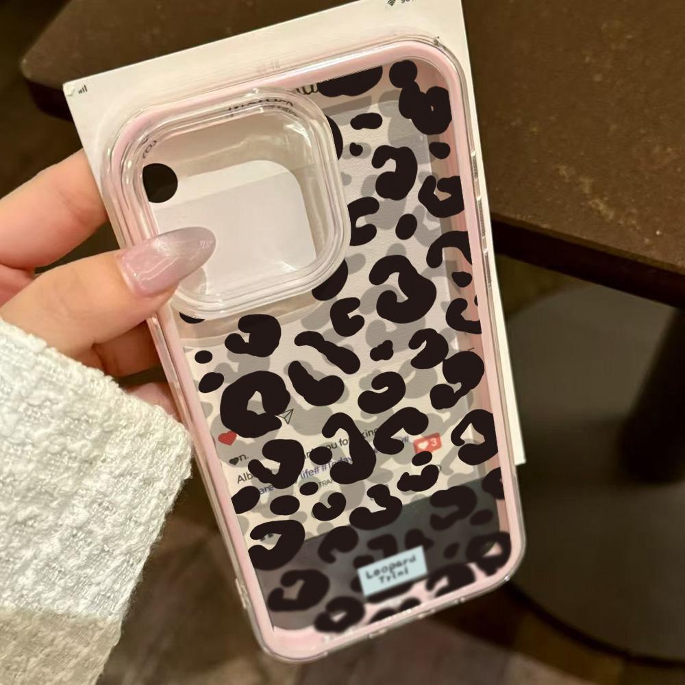 Leopard Print Clear Phone Case For iPhone 17 Pro Max Case iPhone 15 13 11 12 14 16 Pro Max 17 Air 2 IN 1 Soft Silicone Cover