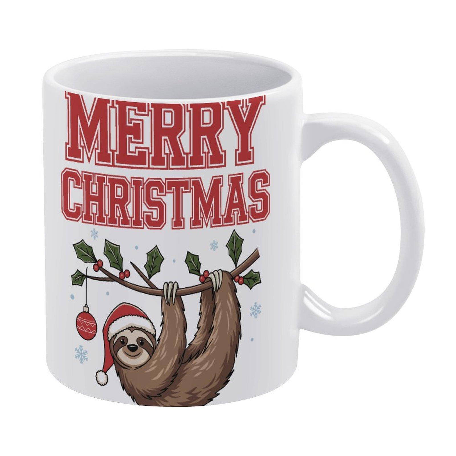 

11oz White Ceramic Coffee Cup with Smooth Surface and Dual-Side Print, Heat-Resistant and Ideal for Daily Kitchen Drink Moments белый