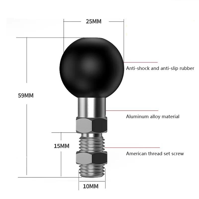 1 inch Ball Head Adapter to M6 M8 M10 Screw for GoPro Mount Motorcycle GPS Phone Car Bracket Insta360 X3 Camera Accessories