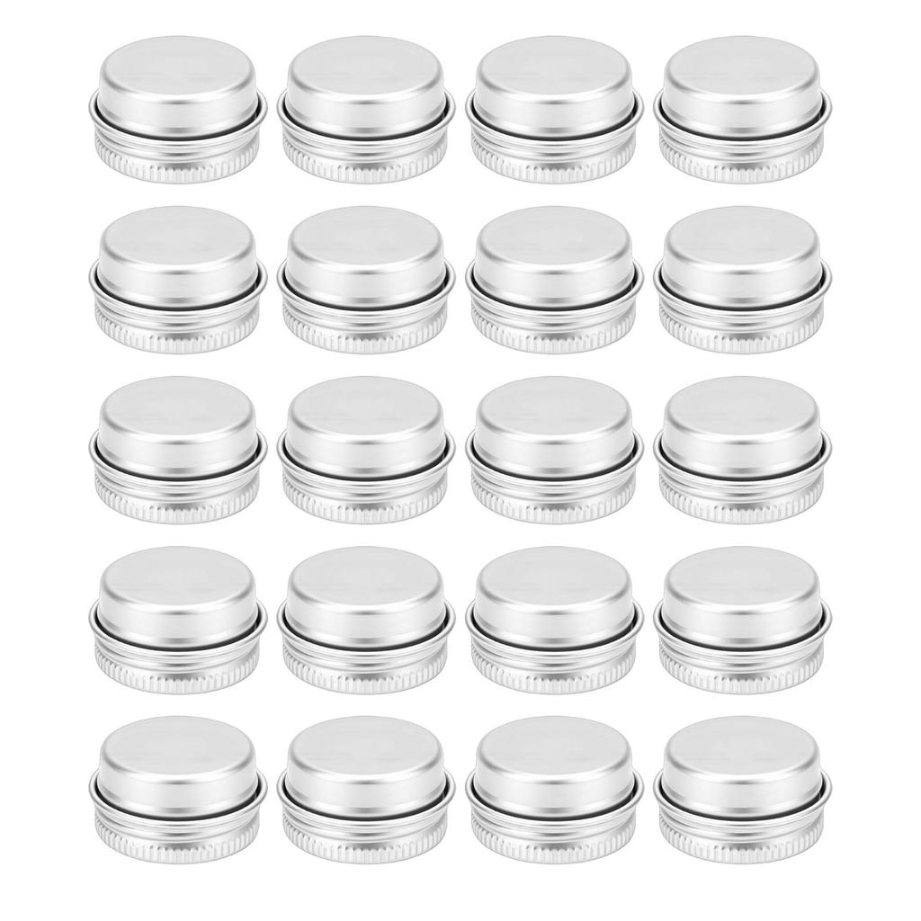 20pcs 5ml Empty Aluminum Round Tins with Screw Top Lids Reusable Aluminum Tin Jar Refillable Containers