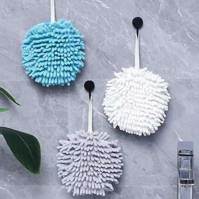 El Havluları Mutfak Banyo El Havlusu Topu Asma Halkalı Hızlı Kuruyan Yumuşak Emici Mikrofiber Havlu Ev İçin Kullanışlı Şeyler