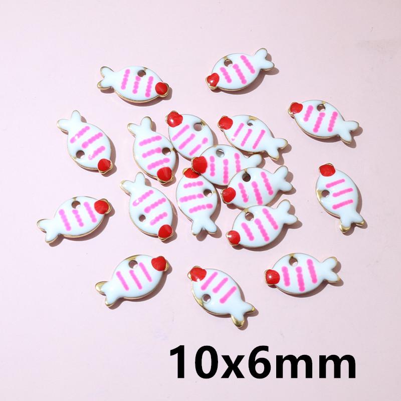 20pcs Stainless Steel Enamel Small Cute Charms Pendant Fish Starfish Coral Reef DIY Jewelry Making Accessories Findings