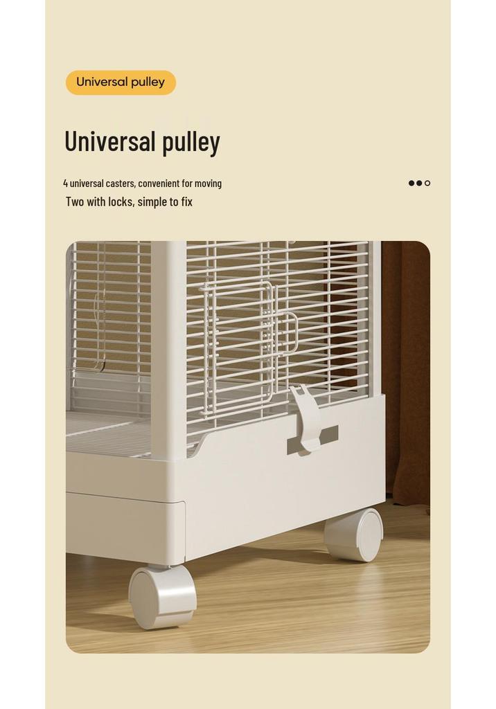 Doppelschichtiger Transparenter Vogelkäfig für Nymphensittiche und Papageien - Groß, Luxuriös, Horizontaler Drahtdesign