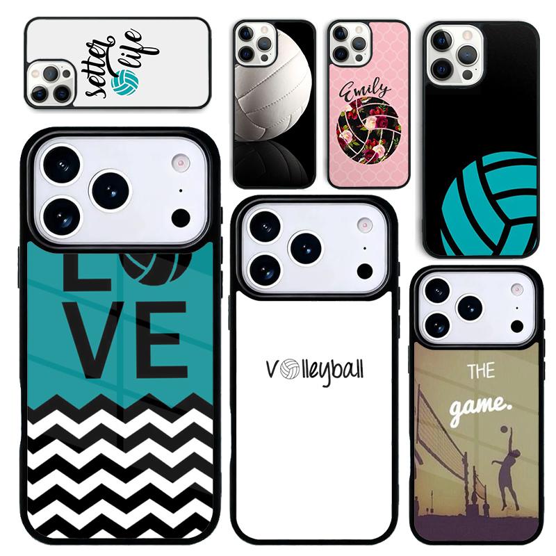 Capa Case for iPhone 17 Air 16 Pro Max 15 Plus 11 13 Mini 14 12 Back Phone Cover Volleyball Sports fashion