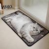Absorbent Floor Mat Cute Cat Shape Bathroom Rug, 3D Simulation Modeling, Soft Imitation Cartoon Cashmere Mat, Non-slip Decorative for Home Decor