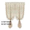 Pastoral Style Lace Gauze Curtains Non Punching Installation Romantic French Window Vintage Lace Sheer Light Blocking